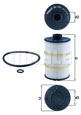 Фильтр масляный MAHLE OX1123D
