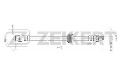 Шланг тормозной передний Zekkert BS9004