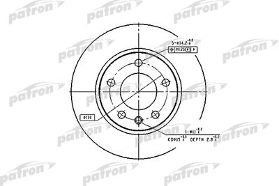 Диск тормозной передний PATRON PBD1614