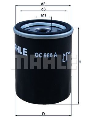 Фильтр масляный MAHLE OC986A