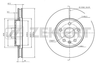 Диск тормозной передний Zekkert BS5923