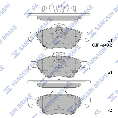 Колодки тормозные дисковые SANGSIN SP1631