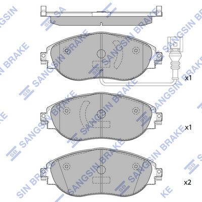 Колодки тормозные передние SANGSIN SP1698