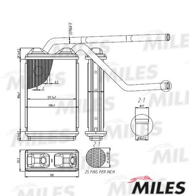 Радиатор отопителя Miles ACHB000