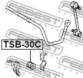Втулка стабилизатора заднего FEBEST TSB30C