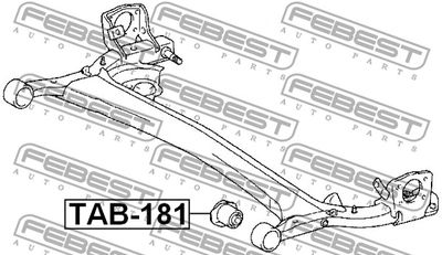 Сайлентблок задней балки FEBEST TAB181