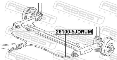 Трос стояночного тормоза FEBEST 261005JDRUM