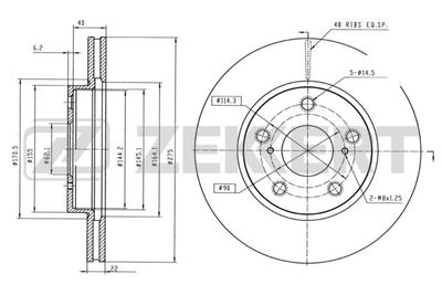 Диск тормозной передний Zekkert BS5333