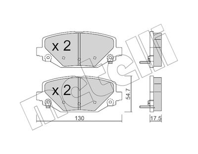 Комплект колодок для дискового тормоза METELLI 2209470