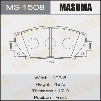 Колодки тормозные передние Masuma MS1508