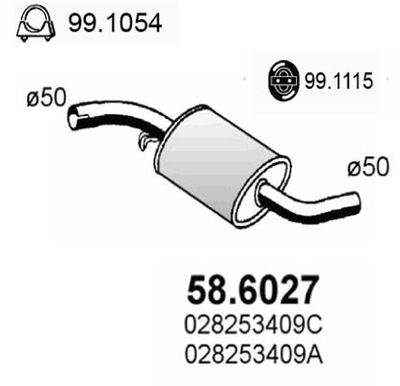 Глушитель средняя часть ASSO 586027