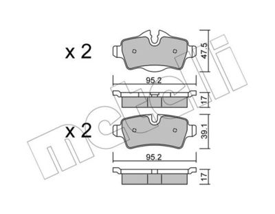 Комплект колодок для дискового тормоза METELLI 2207690