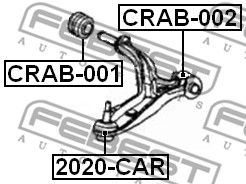 Сайлентблок рычага переднего задний FEBEST CRAB001