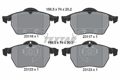 Колодки тормозные дисковые передние TEXTAR 2311701