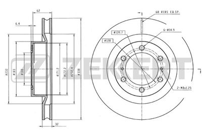 Диск тормозной передний Zekkert BS5304
