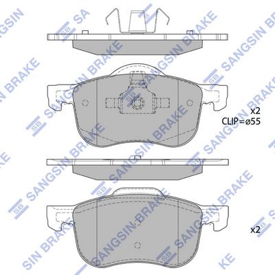 Колодки тормозные передние SANGSIN SP2122