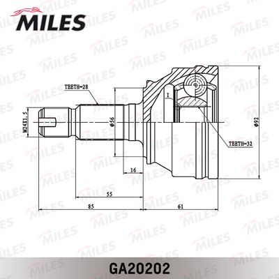 ШРУС наружный Miles GA20202