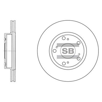 Диск тормозной передний вентилируемый SANGSIN SD4102