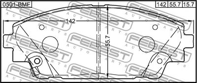 Колодки тормозные передние FEBEST 0501BMF