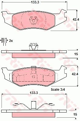 Колодки тормозные дисковые задние комплект TRW GDB4012