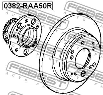 Ступица в сборе задняя FEBEST 0382RAA50R