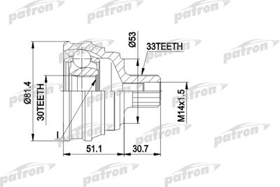 ШРУС наружный комплект PATRON PCV1066