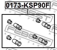 Пыльник направляющей суппорта тормозного переднего комплект FEBEST 0173KSP90F