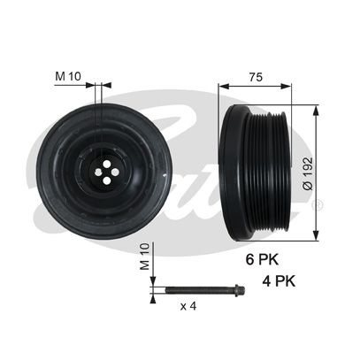 Шкив коленвала GATES TVD1050A