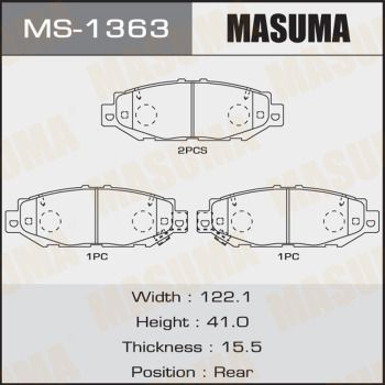 Колодки тормозные дисковые Masuma MS1363