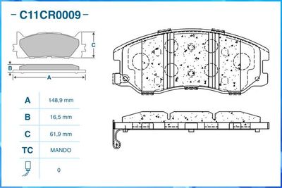 Колодки тормозные передние CWORKS C11CR0009