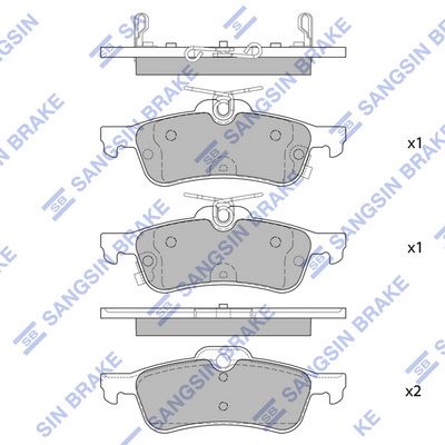 Колодки тормозные задние SANGSIN SP4133
