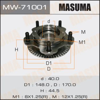 Ступица колеса с интегрированным подшипником Masuma MW71001