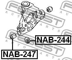 Сайлентблок цапфы задней FEBEST NAB247