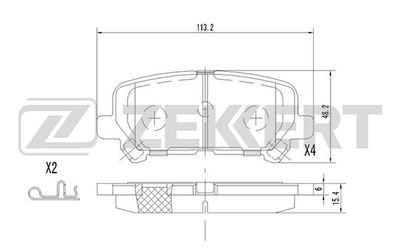 Колодки тормозные дисковые задние Zekkert BS2160