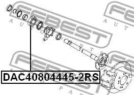 Подшипник ступицы задней FEBEST DAC408044452RS