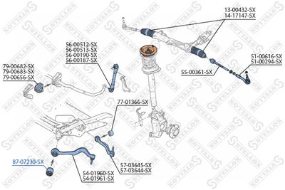 Сайлентблок нижнего переднего рычага STELLOX 8707230SX