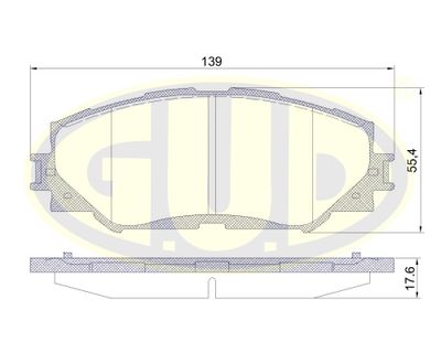 Колодки тормозные передние GUD GBP123200