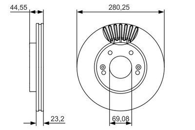 Диск тормозной передний BOSCH 0986479A12