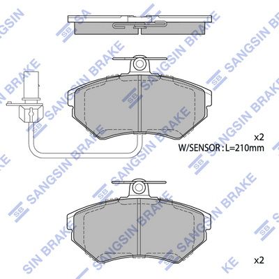 Колодки тормозные дисковые передние SANGSIN SP1708A