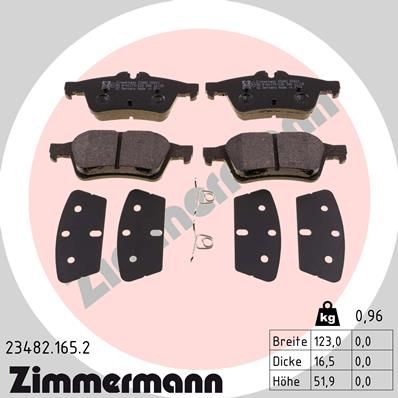 Колодки тормозные дисковые ZIMMERMANN 234821652