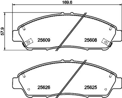 Колодки тормозные дисковые передние Nisshinbo NP8034