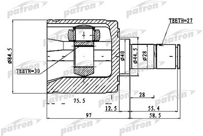 ШРУС внутренний правый PATRON PCV1027