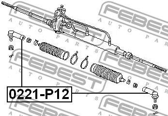 Наконечник рулевой FEBEST 0221P12