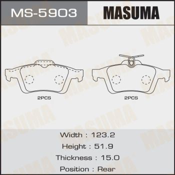 Колодки тормозные задние Masuma MS5903