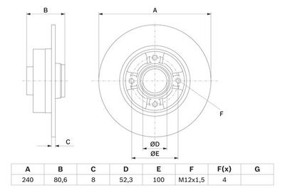Диск тормозной BOSCH 0986479007