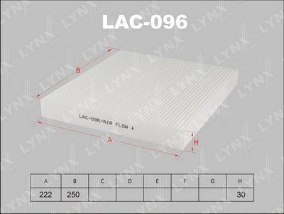 Фильтр салона LYNXauto LAC096