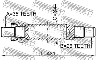 Полуось правая FEBEST 2112GEMT