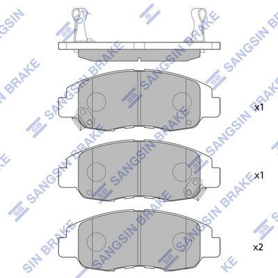 Колодки тормозные передние SANGSIN SP1231