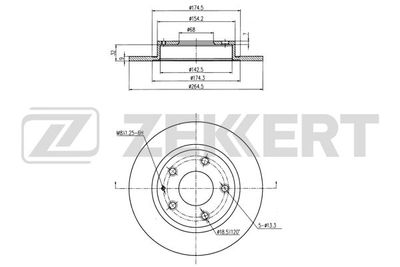 Диск тормозной задний Zekkert BS5891
