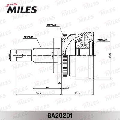 ШРУС наружный Miles GA20201